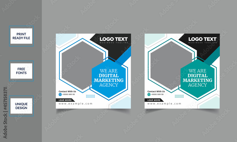 Fototapeta premium Digital Marketing Social Media Post Design