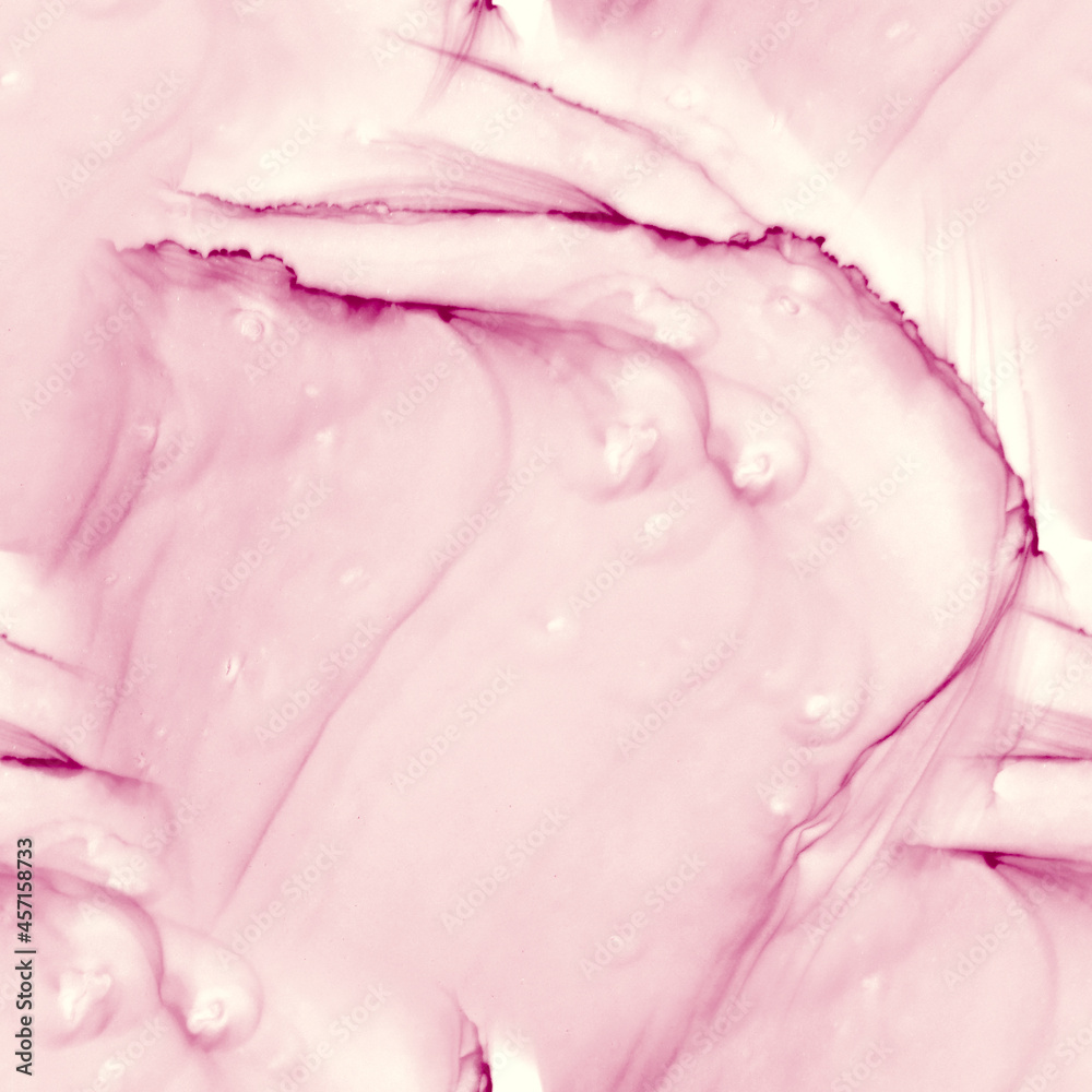Fototapeta premium Alcohol ink pink seamless background. Mixing