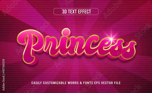 Princess violet golden 3d editable text effect