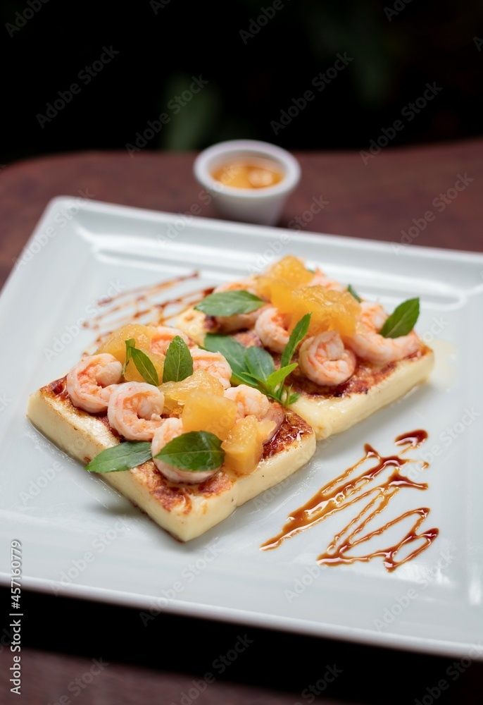 cheese and shrimp plate, gourmet food, gastronomic variety of Brazil