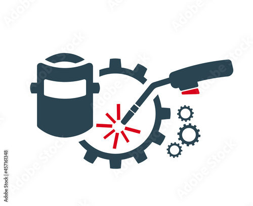 Vector illustration, logo, welding production icon. Industry.