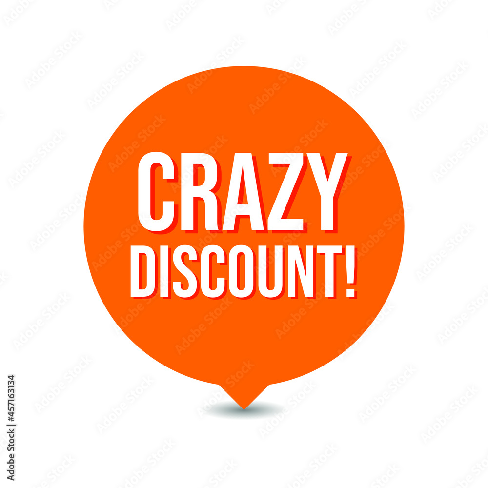 Crazy Discount Shopping Speech Icon Label Design Vector Crazy Discount Shopping Speech Icon Label Design Vector