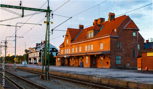 Fotografie Railroad station in Kiruna that has been tear apart because of the urban transformation