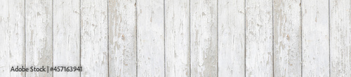 Panorama old white painted wooden background.