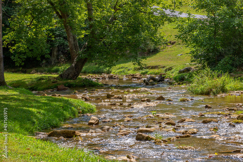 Creek flows through Steel Lake Park in Bristol, Tennessee