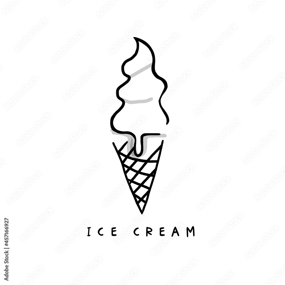 ice cream icon vector illustration. Simple and sweet drawing. Hand lettering - Ice Cream - ice cream icon vector illustration. Simple and sweet drawing. Hand lettering - Ice Cream -