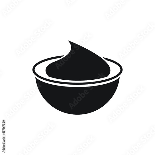 Sour cream bowl. Simple modern icon design illustration