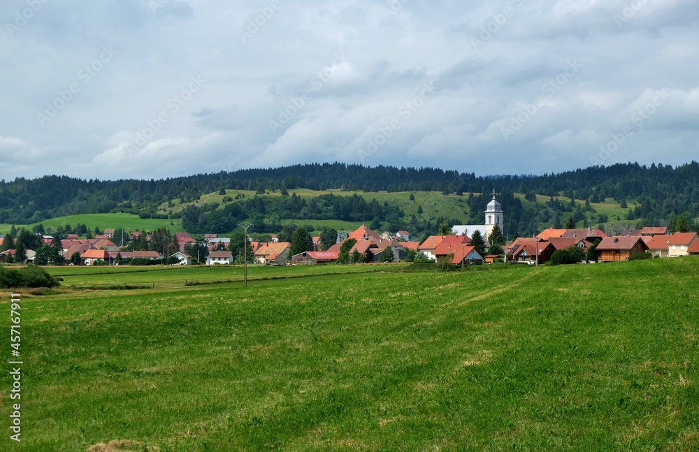 Village de montagne dans le Doubs.