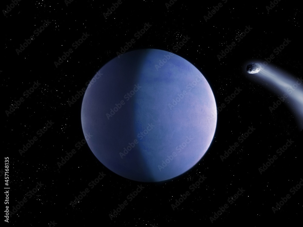 Comet is approaching the blue planet. Comet is approaching the blue planet.