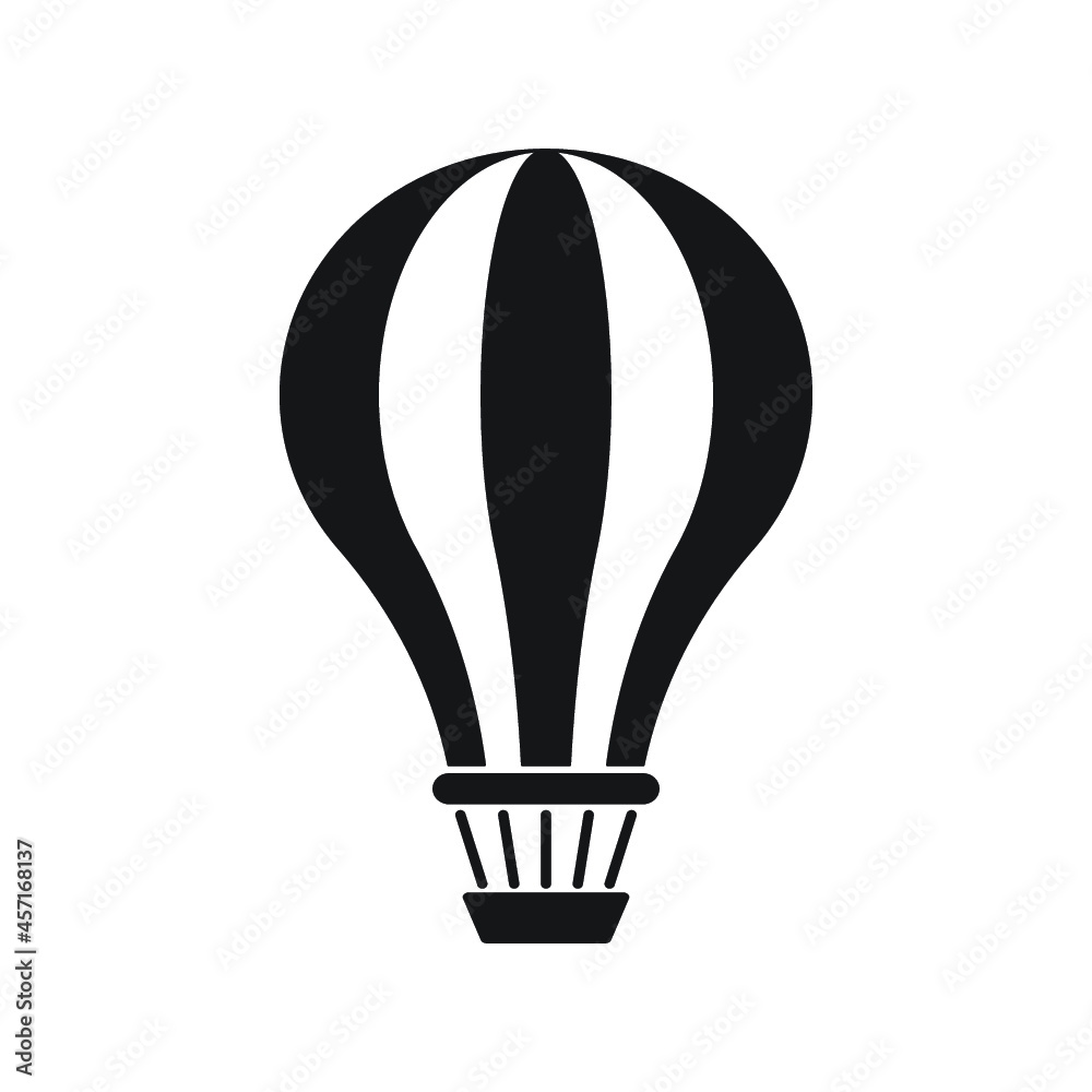 Hot air balloon icon, logo isolated on white background Hot air balloon icon, logo isolated on white background