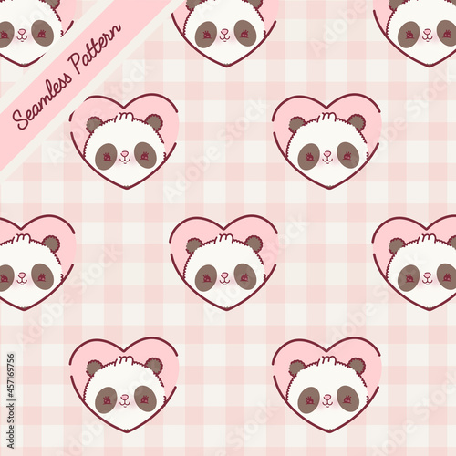 seamless pattern with hearts and bears