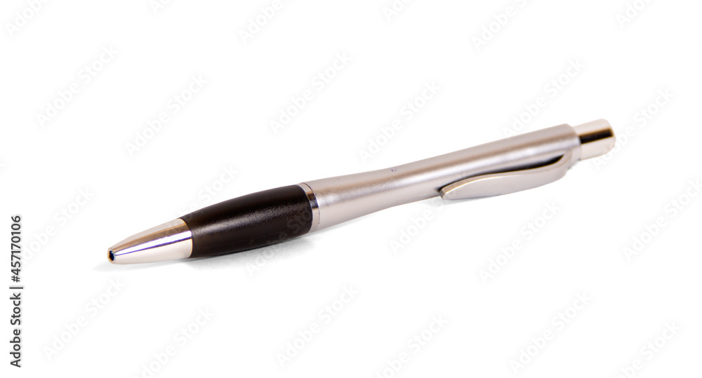Silver pen isolated on a white background Silver pen isolated on a white background