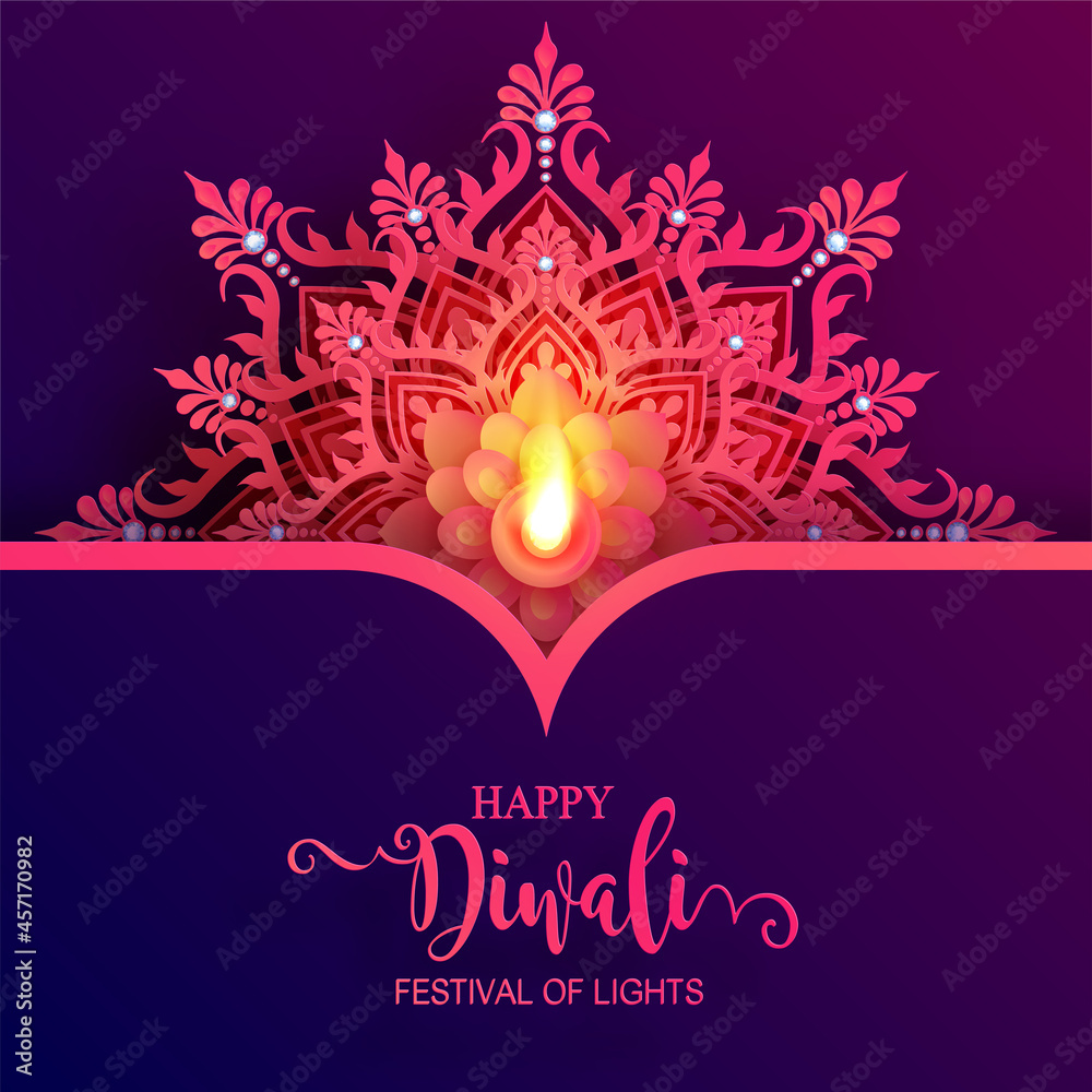 Diwali, Deepavali or Dipavali the festival of lights india with gold diya patterned and crystals on paper color Background.
Diwali, Deepavali or Dipavali the festival of lights india with gold diya patterned and crystals on paper color Background.
