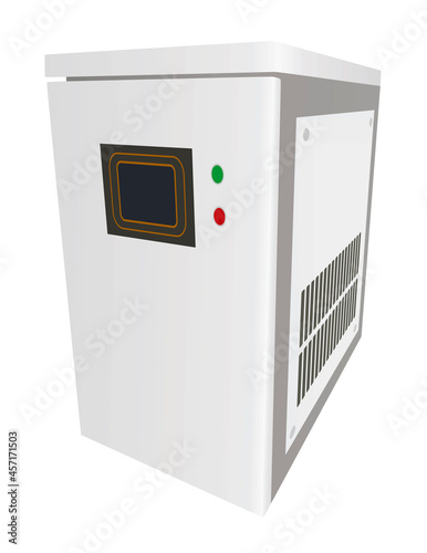 White battery storage isolated. vector