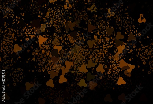 Dark Brown vector template with chaotic shapes.