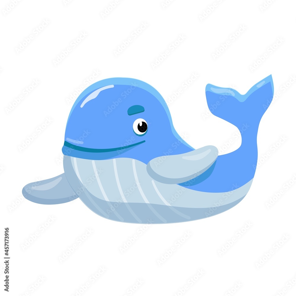 Obraz premium Cute whale. Child's toy. Cartoon style. Isolated on a white background. Vector illustration