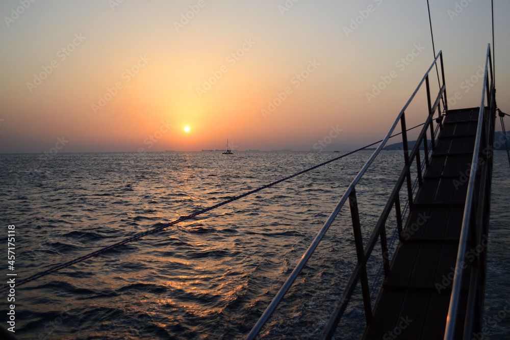 
Boat ladder for jumping into the sea