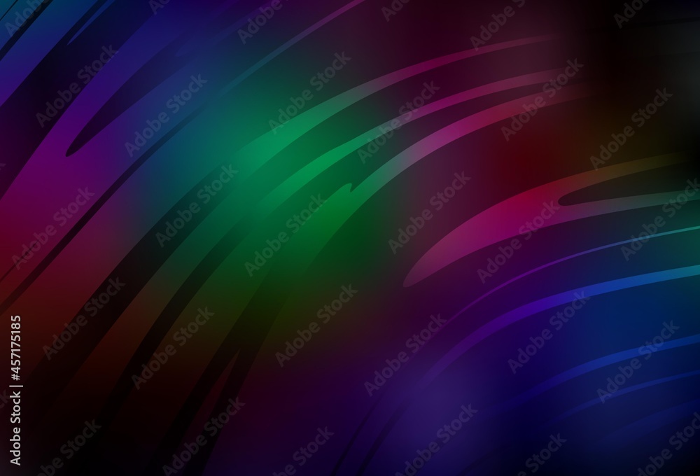 Fototapeta premium Dark Multicolor vector background with wry lines.