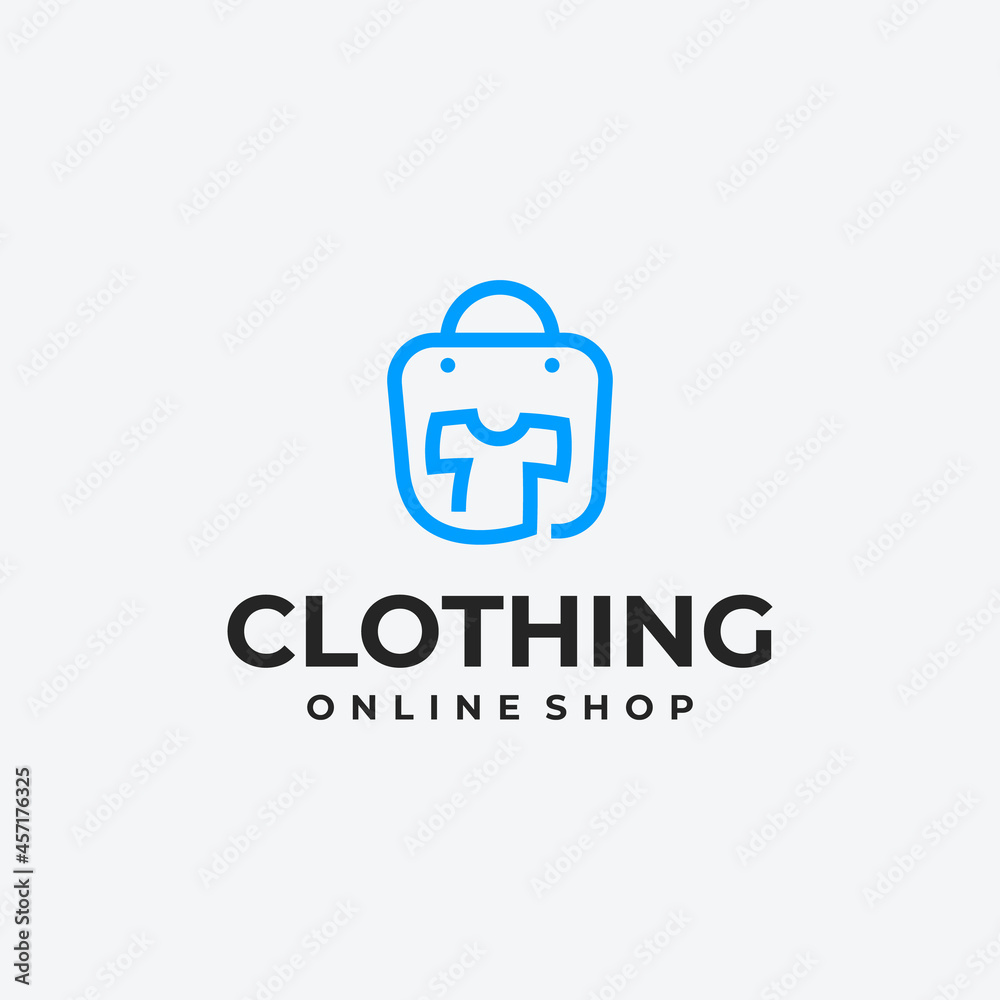 minimalist clothing store logo design idea, online shop logo Stock ...