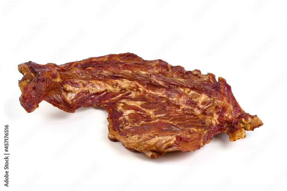 Cold smoked pork ribs, isolated on white background. High resolution image. Cold smoked pork ribs, isolated on white background. High resolution image.