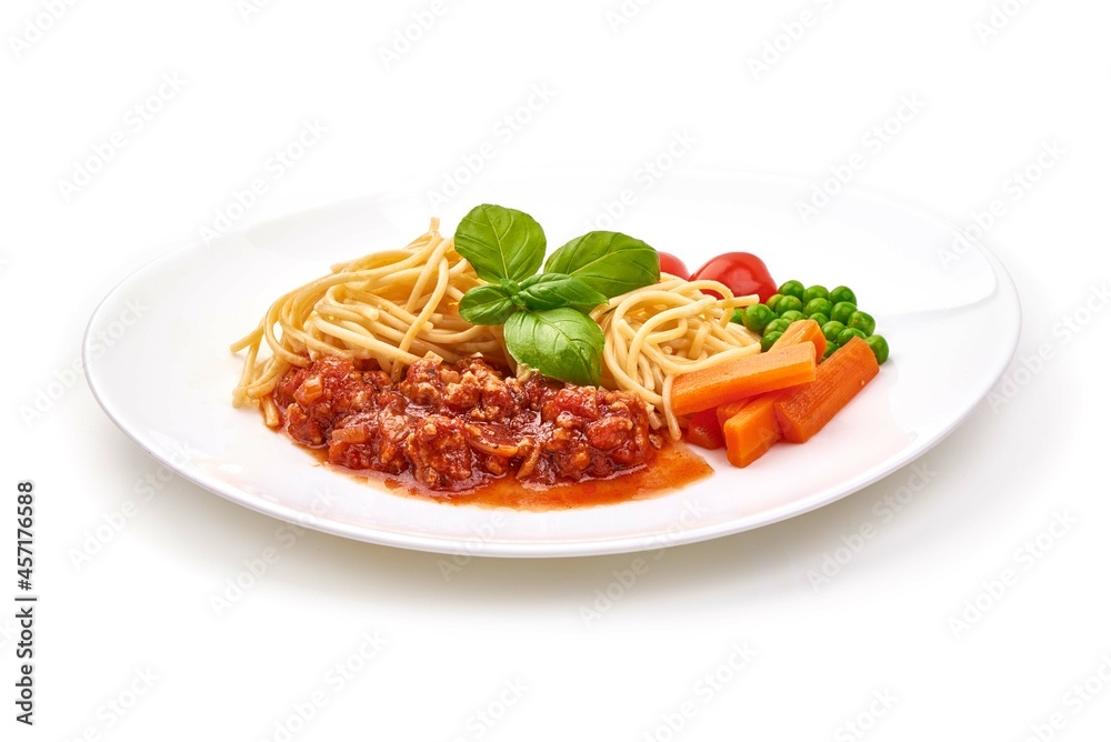 Spaghetti bolognese, Italian cuisine, isolated on white background. Spaghetti bolognese, Italian cuisine, isolated on white background.
