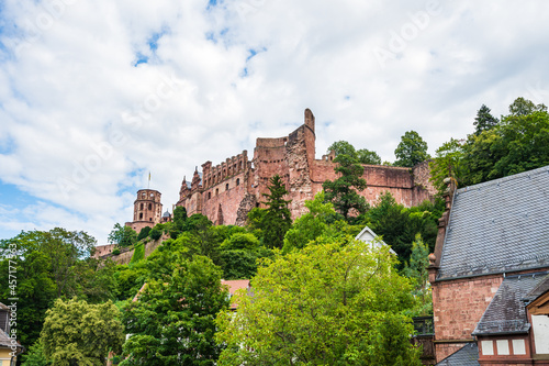 Obraz na płótnie Ruine des Heidelberger Schlosses am Königstuhl w salonie