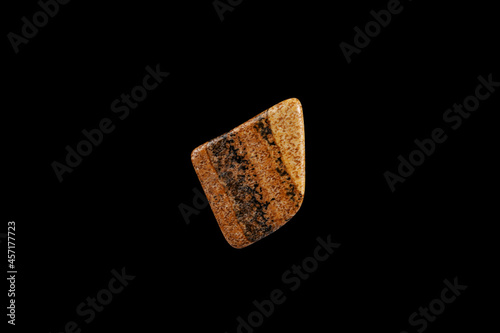 Close-up Picture Jasper stone isolated on a black background.