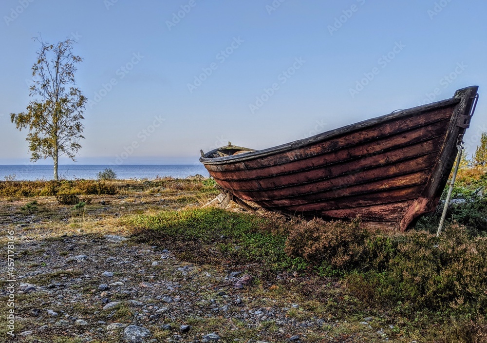 Old boat by the beach