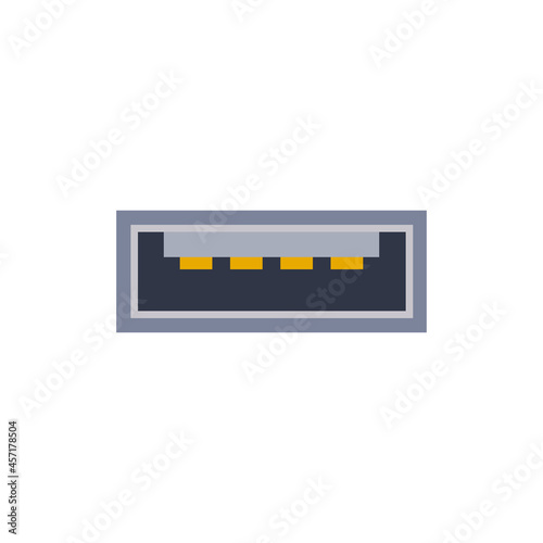 USB micro A pc universal connector icon. Vector graphic illustration of Port in flat style.
