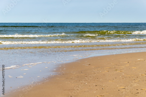 Sea waves against the sky. background or texture