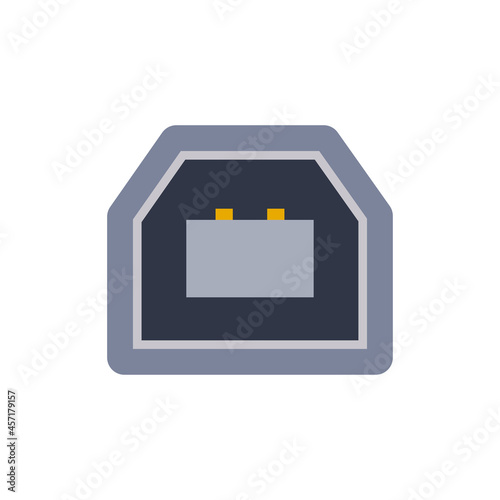 USB B 2.0 pc universal connector icon. Vector graphic illustration of Port in flat style.