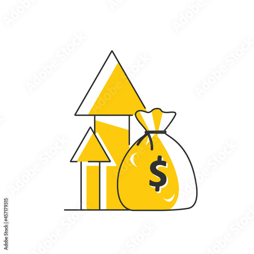 revenue increase,Compound interest, added value,flat design icon vector illustration 