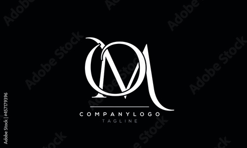 Abstract Letter Initial MO OM Vector Logo Design Template