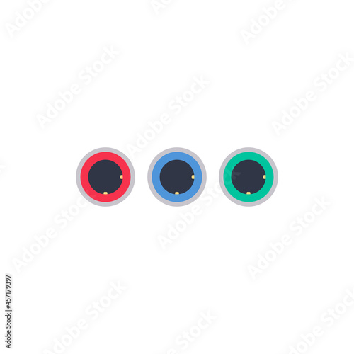  omponent video female plug pc universal connector icon. Vector graphic illustration of Port in flat style. photo