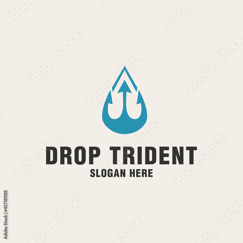 Drop trident logo template on monogram style