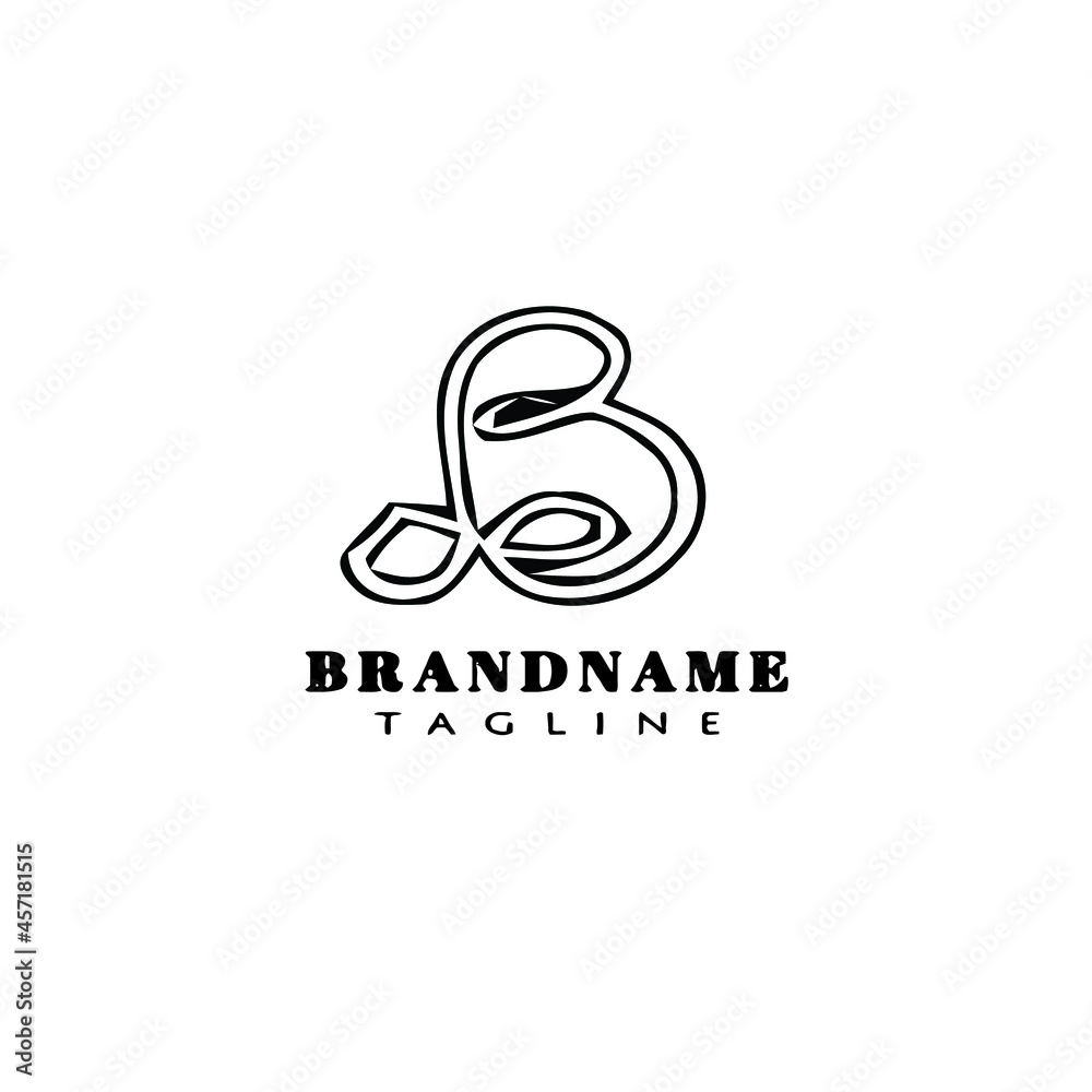 letter b cartoon logo icon design flat black isolated vector illustration letter b cartoon logo icon design flat black isolated vector illustration