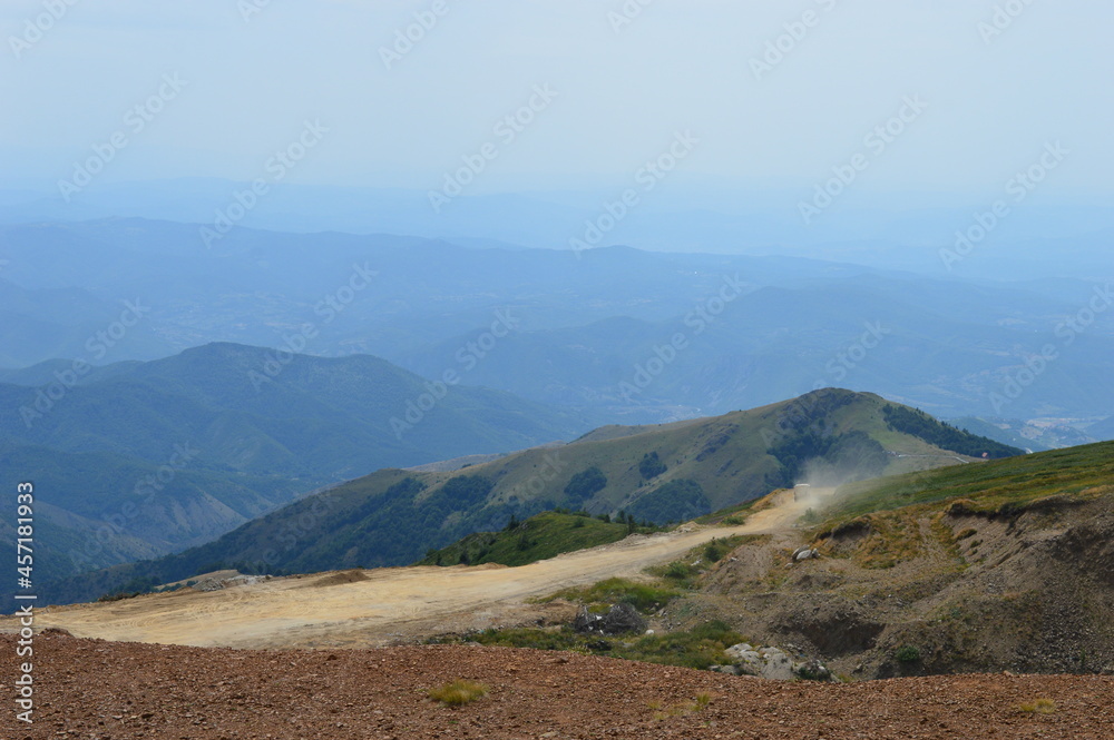 Fototapeta premium landscape on the mountain in summer
