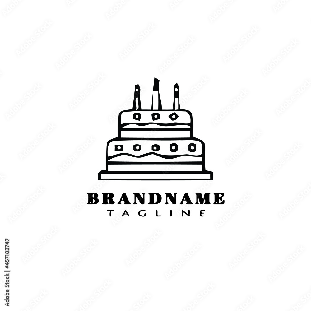 cake logo design template icon black isolated vector illustration cake logo design template icon black isolated vector illustration