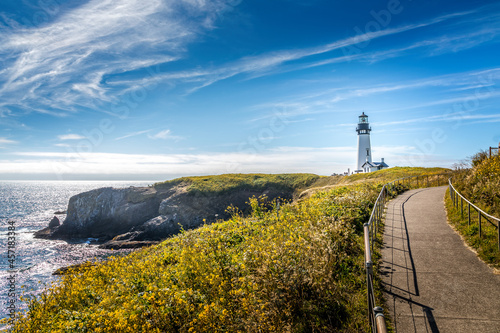 The historic Yaquina Head Lighthouse, Newport Oregon USA