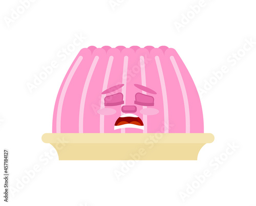 Sad Jelly isolated. melancholy jell. sorrowful Sweetness. vector illustration
