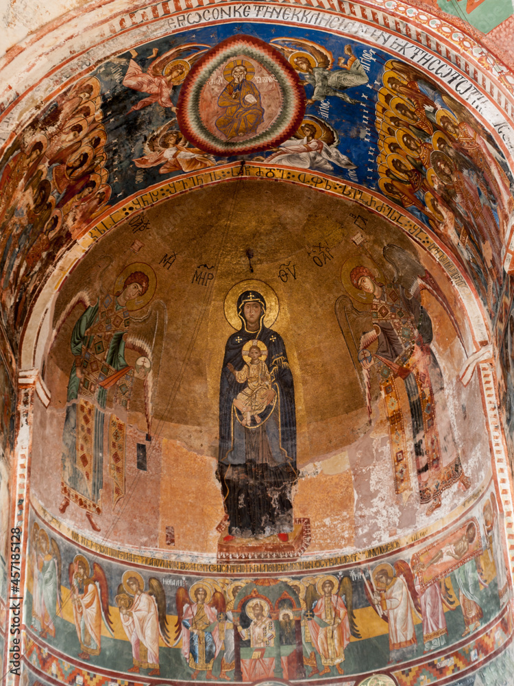 Virgin mosaic inside Cathedral of the Virgin in Gelati monastery