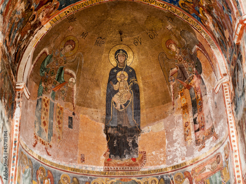 Virgin mosaic inside Cathedral of the Virgin in Gelati monastery