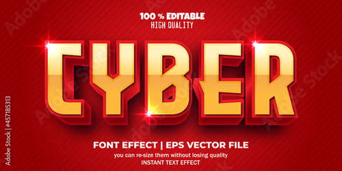 Cyber editable font. text effect style