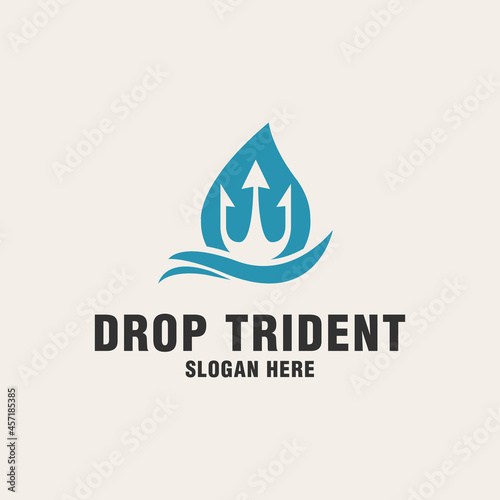 Drop trident logo template on monogram style