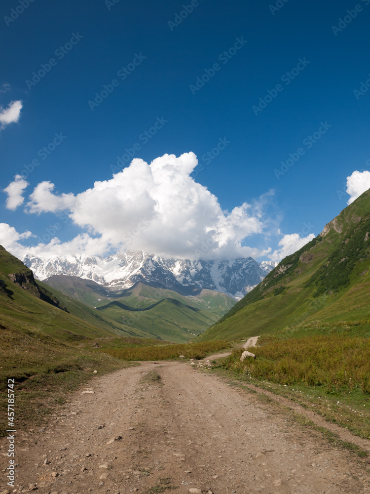 Dirt road to Mount Shkhara, Svaneti