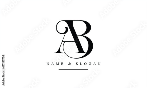 AB, BA, A, B abstract letters logo monogram