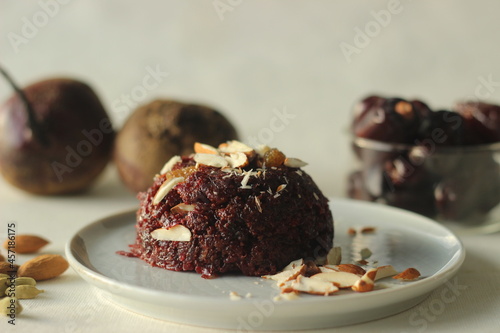 Beetroot dates halwa, a quick halwa with a few ingredients photo