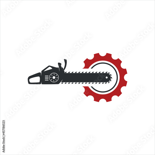 Simple chainsaw vector logo template