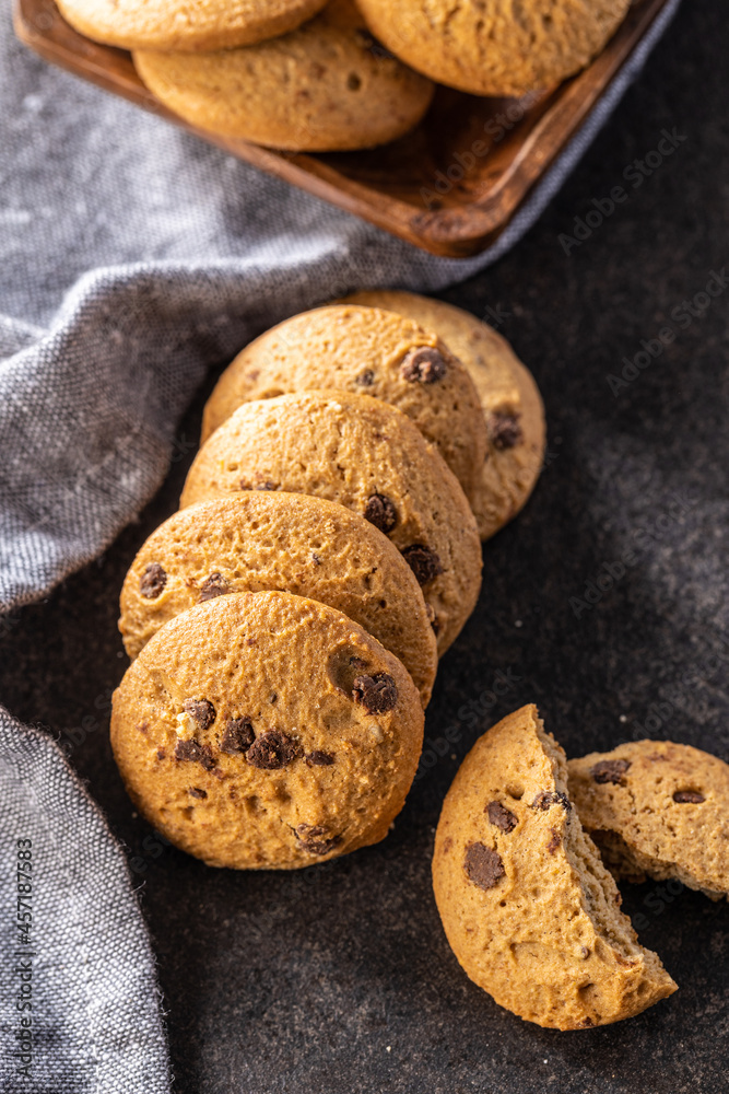 Sweet chocolate cookies. Tasty biscuits. Sweet chocolate cookies. Tasty biscuits.