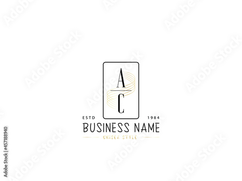 Letter AC Logo, Minimal ac logo icon design for wedding, fashion, apparel and clothing brand or all kind of use
